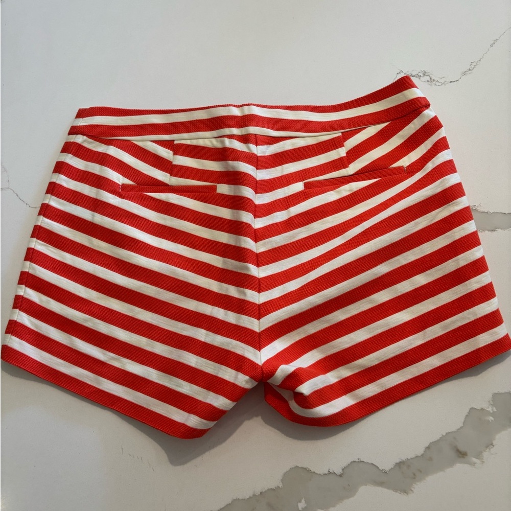 J Crew Orange and Cream Striped Women Shorts